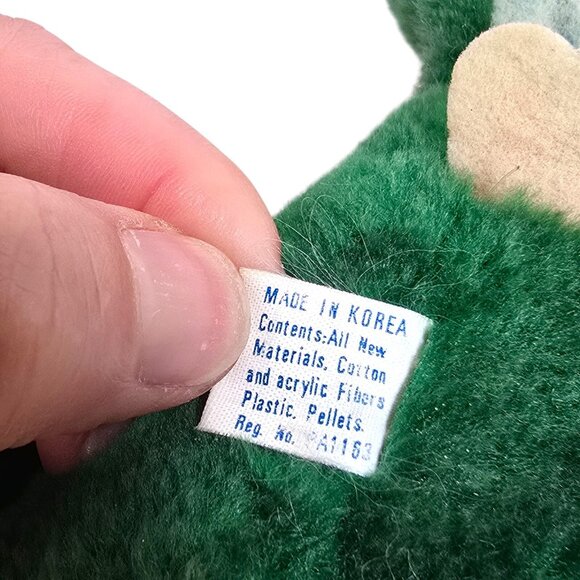 ACME Plush Parrot Stuffed Animal Toy Green Bird Vintage 1983 Hanging Tropical - Picture 7 of 7